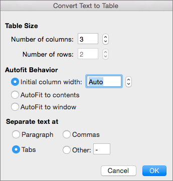 columns in word for mac 2011